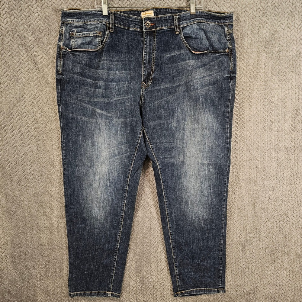 Weatherproof Vintage Mens Regular Taper Jeans Blue Medium Wash 46x30 Stretch